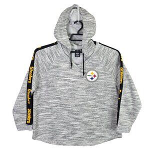 Womens NFL Pittsburgh Steelers Gray Pullover Hoodie Team Apparel Size XL